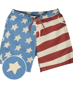 Tipsy Elves 50/50 Flag Stretch Swim Trunks - 7.5" Inseam
