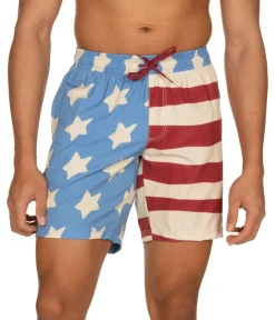 Tipsy Elves 50/50 Flag Stretch Swim Trunks - 7.5" Inseam