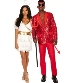 Tipsy Elves Angel and Devil Couples Costumes Sale