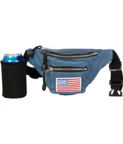 Tipsy Elves Blue Jean Buckle Fanny Pack with Drink Holder New