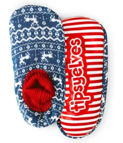 Tipsy Elves Blue Reindeer Slipper Socks