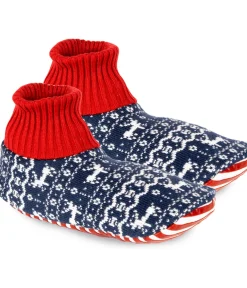 Tipsy Elves Blue Reindeer Slipper Socks