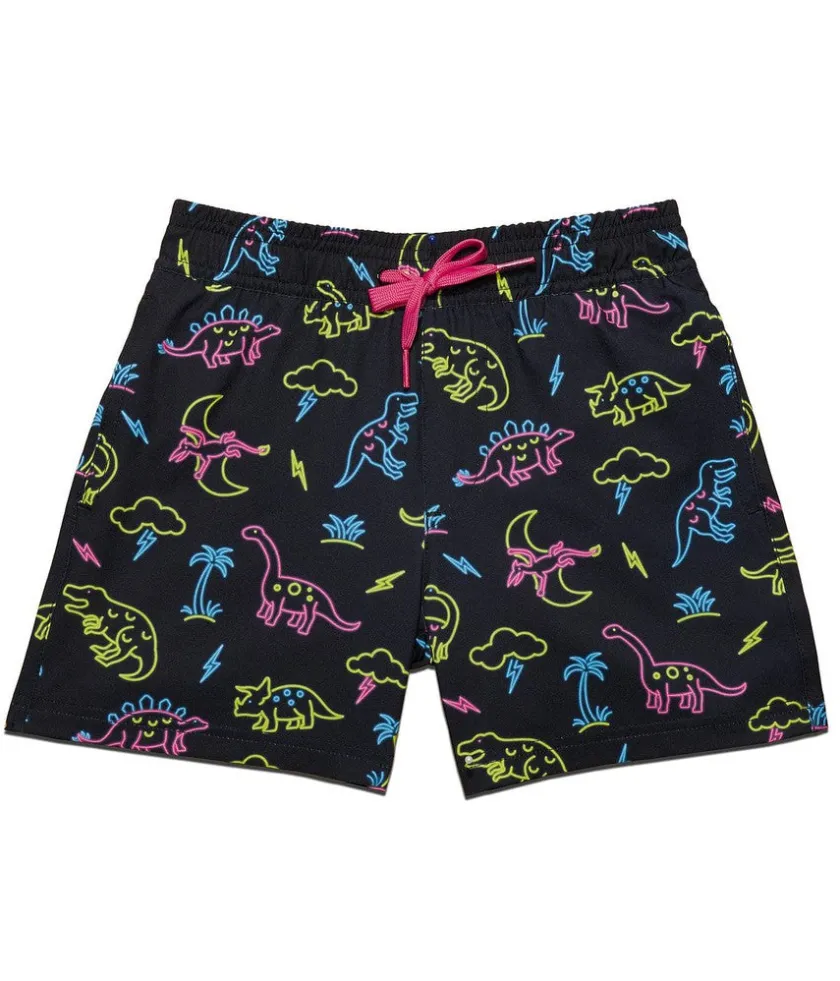 Tipsy Elves Boy's Neon Dinosaur Stretch Swim Trunks Sale