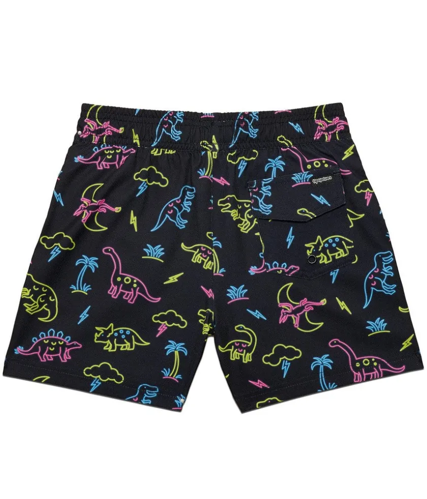 Tipsy Elves Boy's Neon Dinosaur Stretch Swim Trunks Sale