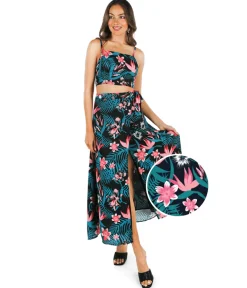 Tipsy Elves Breezy Botanics 2-Piece Maxi Dress Hot