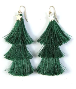 Tipsy Elves Christmas Tree Tassel Earrings