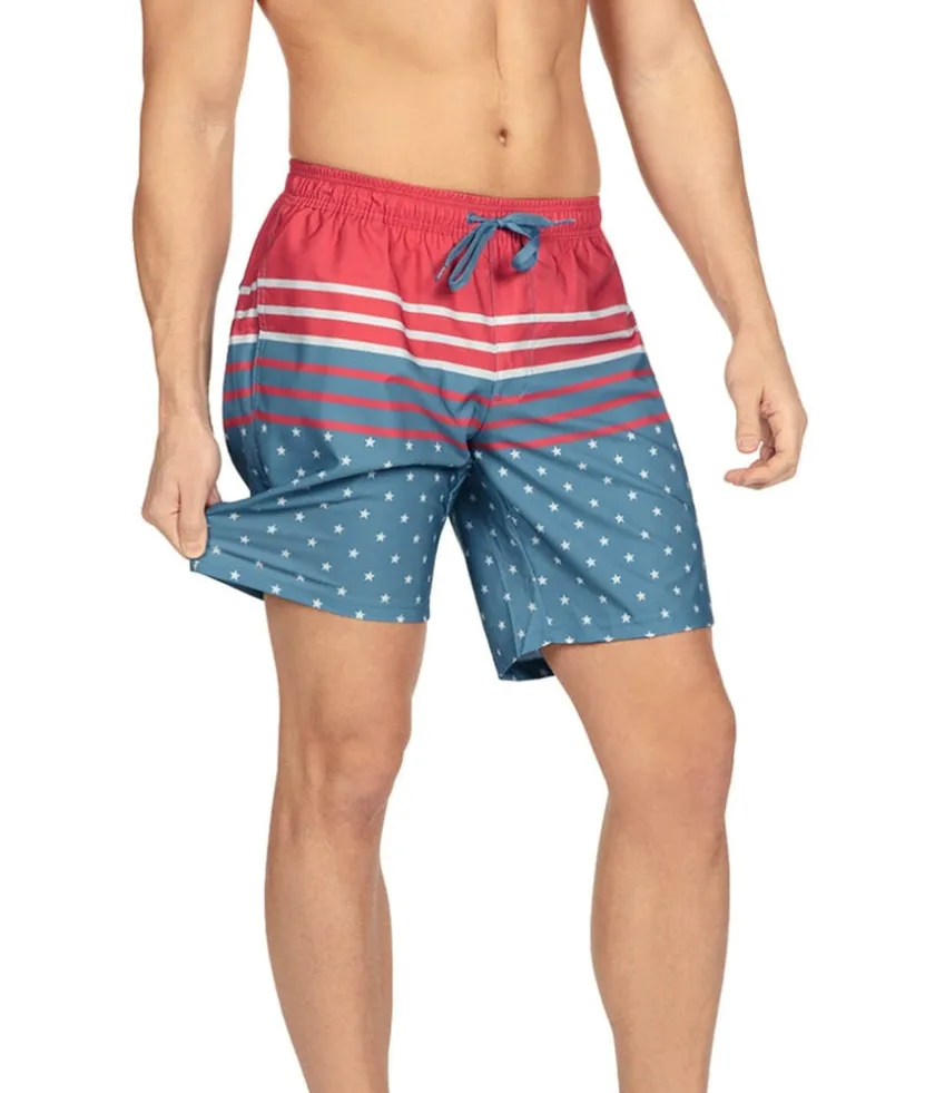 Tipsy Elves Freedom's Calling Stretch Swim Trunks - 7.5" Inseam