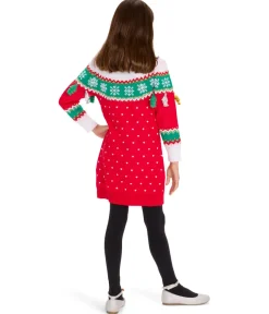 Tipsy Elves Girl's Merry Christmas Tassel Sweater Dress