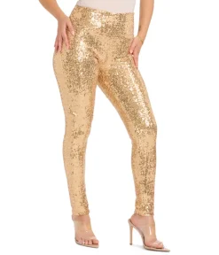 Tipsy Elves Gold Sequin High Waisted Leggings Discount