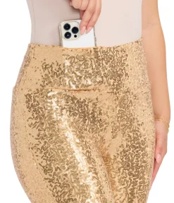 Tipsy Elves Gold Sequin High Waisted Leggings Discount