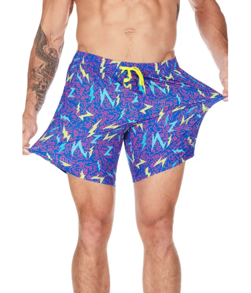 Tipsy Elves Grease Lightning Stretch Swim Trunks - 7.5" Inseam Clearance