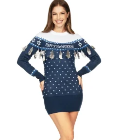 Tipsy Elves Hanukkah Tassel Sweater Dress New