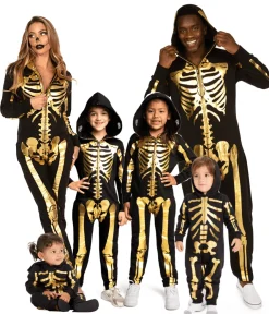 Tipsy Elves Matching Gold Skeleton Family Costumes Clearance