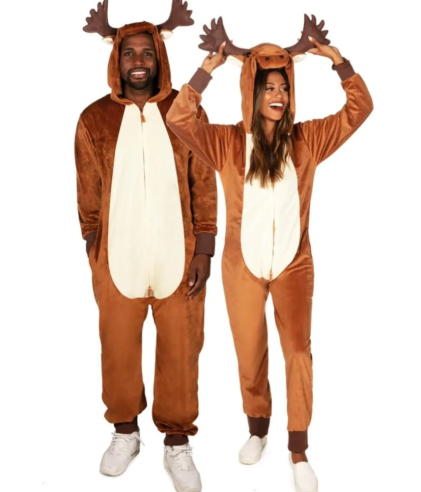 Tipsy Elves Matching Moose Couples Costumes New