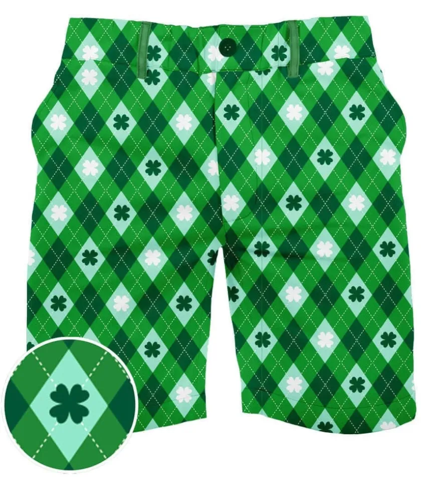Tipsy Elves Men's Argyle Clover Shorts Sale