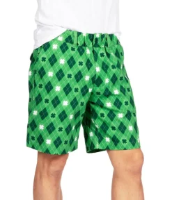 Tipsy Elves Men's Argyle Clover Shorts Sale