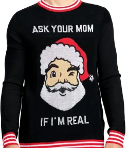 Tipsy Elves Men's Ask Your Mom Ugly Christmas Sweater Best