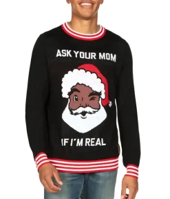 Tipsy Elves Men's Ask Your Mom Ugly Christmas Sweater Outlet