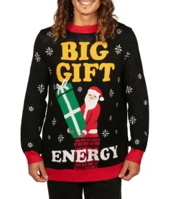 Tipsy Elves Men's Big Gift Energy Ugly Christmas Sweater