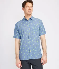 Tipsy Elves Men's Blue Clover Button Down Shirt Discount