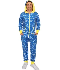 Tipsy Elves Men's Blue Hanukkah Jumpsuit Discount