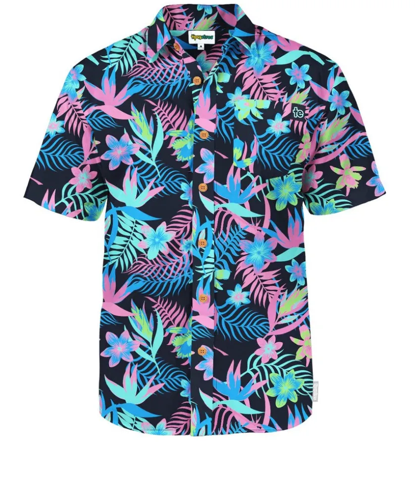 Tipsy Elves Men's Breeze Botanics Hawaiian Shirt Clearance