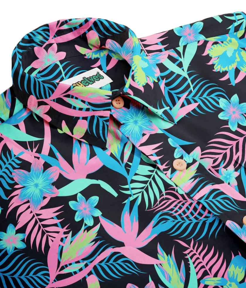 Tipsy Elves Men's Breeze Botanics Hawaiian Shirt Clearance