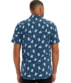 Tipsy Elves Men's Bumble Button Down Shirt Hot