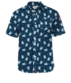 Tipsy Elves Men's Bumble Button Down Shirt Hot