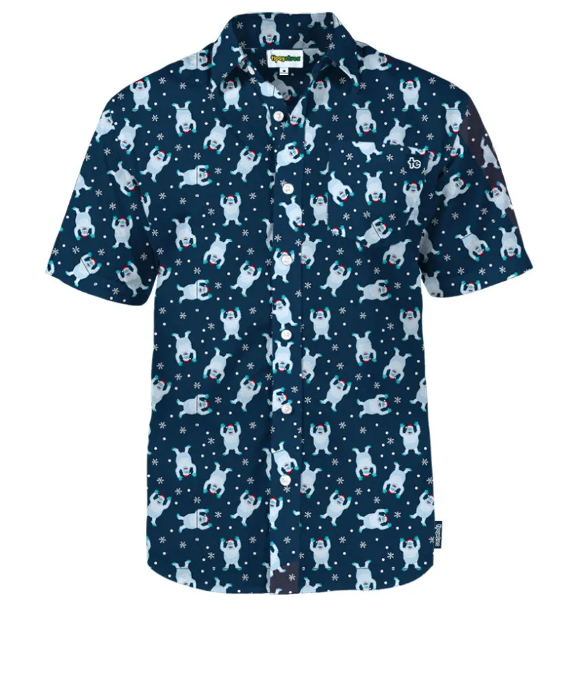 Tipsy Elves Men's Bumble Button Down Shirt Hot