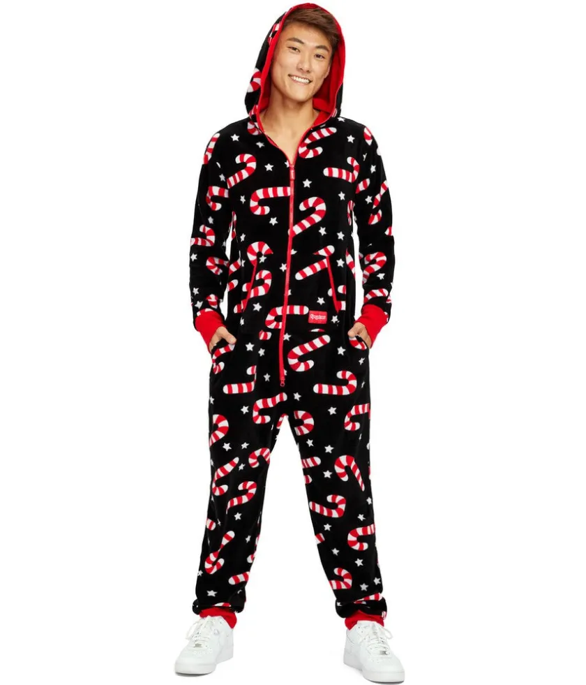 Tipsy Elves Men's Candy Cane Lane Jumpsuit Best