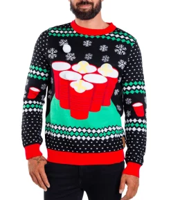Tipsy Elves Men's Cheer Pong Game Ugly Christmas Sweater Online