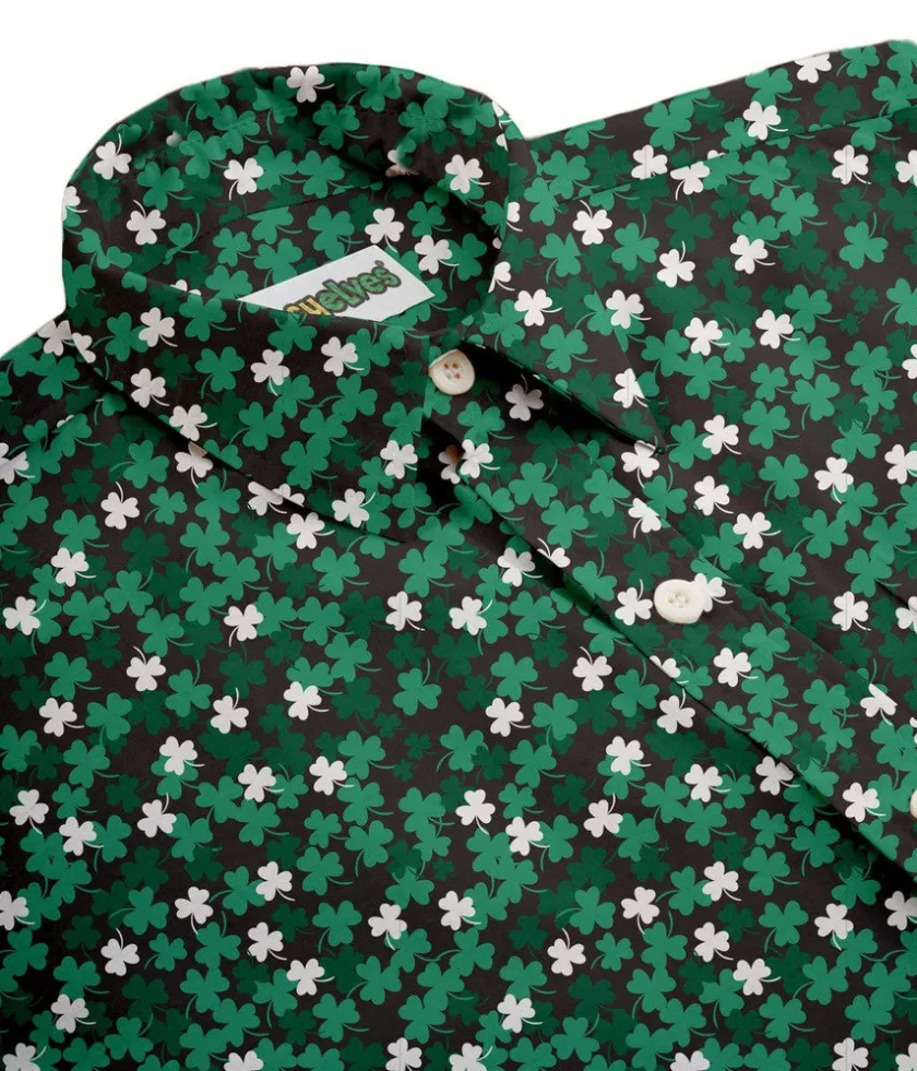 Tipsy Elves Men's Clover Confetti Button Down Shirt Best