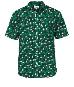 Tipsy Elves Men's Clover Confetti Button Down Shirt Best
