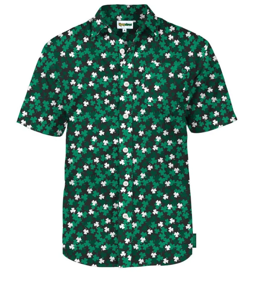 Tipsy Elves Men's Clover Confetti Button Down Shirt Best