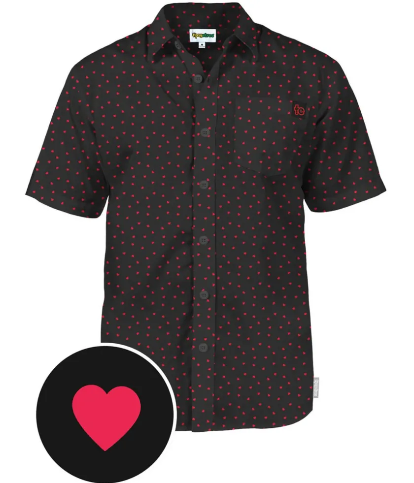 Tipsy Elves Men's Confetti Heart Button Down Shirt Discount