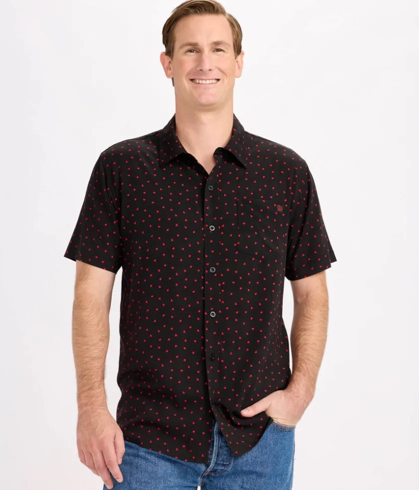 Tipsy Elves Men's Confetti Heart Button Down Shirt Discount
