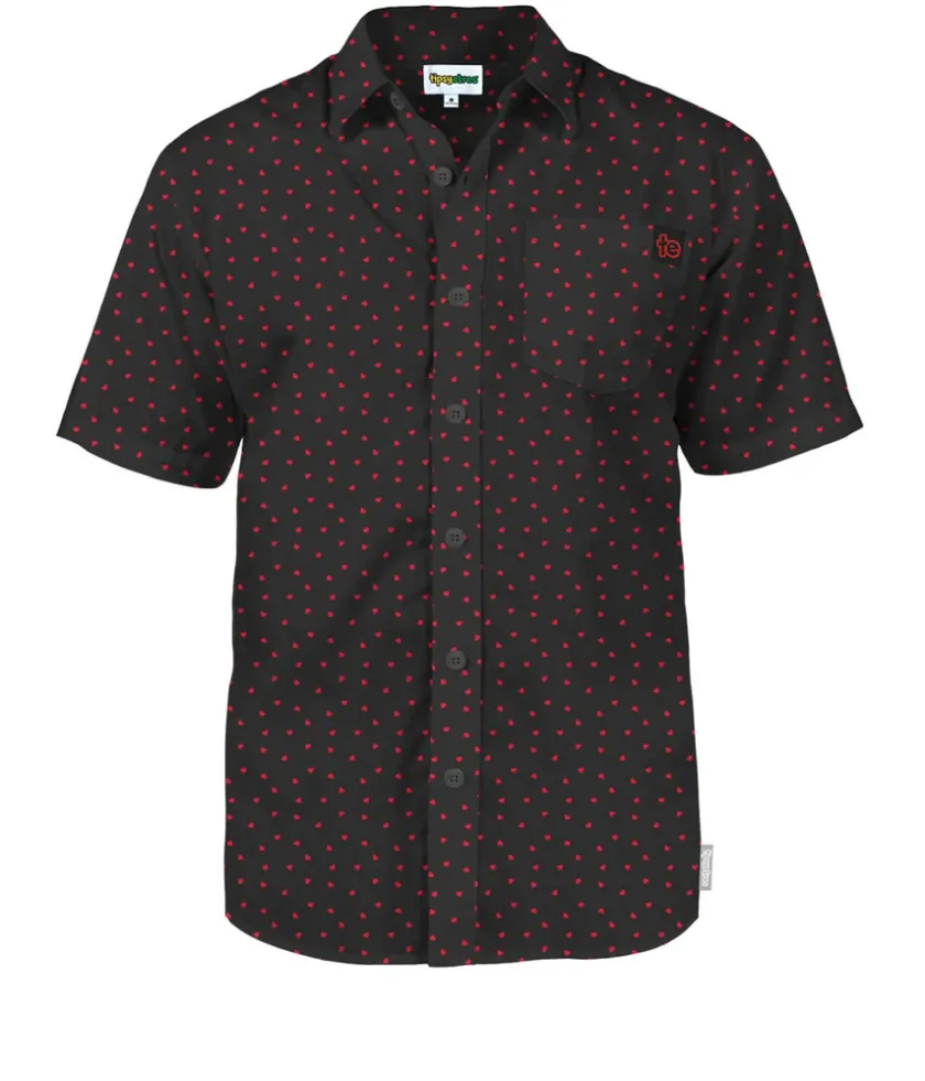 Tipsy Elves Men's Confetti Heart Button Down Shirt Discount