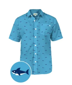 Tipsy Elves Men's Deep Blue Sea Hawaiian Shirt Clearance