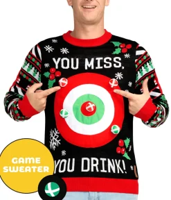Tipsy Elves Men's Drinking Game Ugly Christmas Sweater Outlet