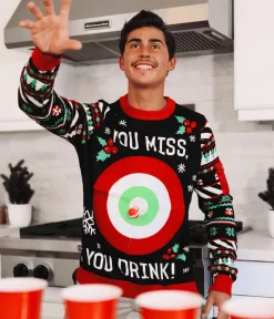 Tipsy Elves Men's Drinking Game Ugly Christmas Sweater Outlet