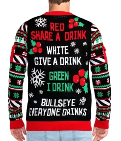 Tipsy Elves Men's Drinking Game Ugly Christmas Sweater Outlet