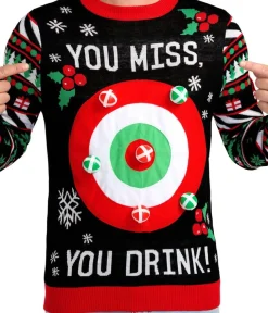 Tipsy Elves Men's Drinking Game Ugly Christmas Sweater Outlet