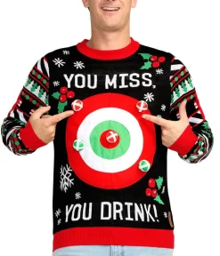 Tipsy Elves Men's Drinking Game Ugly Christmas Sweater Outlet