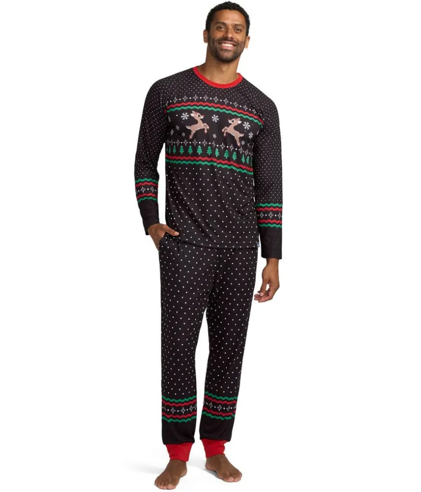 Tipsy Elves Men's Fair Isle Rudolph Pajama Set