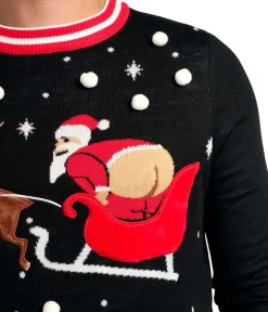 Tipsy Elves Men's Full Moon Santa Light Up Ugly Christmas Sweater Sale