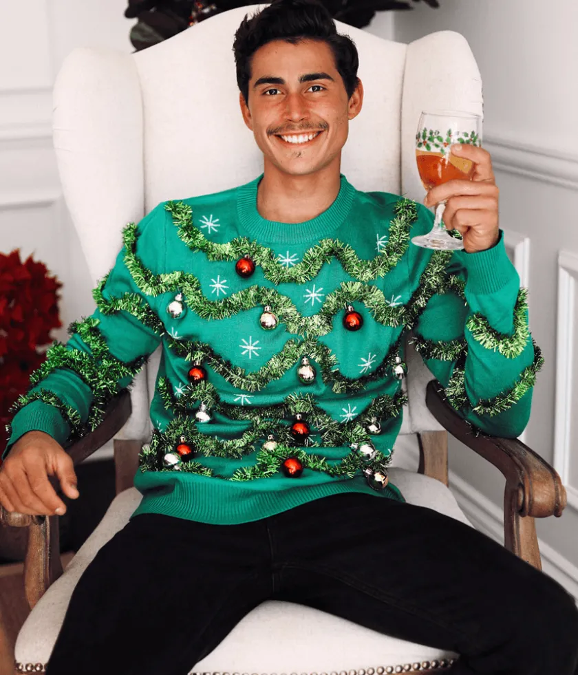 Tipsy Elves Men's Gaudy Garland Ugly Christmas Sweater Sale