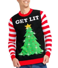 Tipsy Elves Men's Get Lit Light Up Ugly Christmas Sweater Online