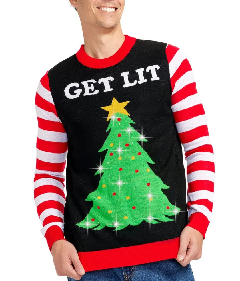 Tipsy Elves Men's Get Lit Light Up Ugly Christmas Sweater Online