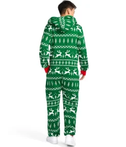 Tipsy Elves Men's Green Fair Isle Knit Jumpsuit Discount